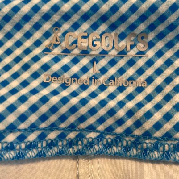 Acegolfs Eagle Golf 28" Performance Stretch Ankle Pants Blue White Gingham Check - Picture 8 of 12